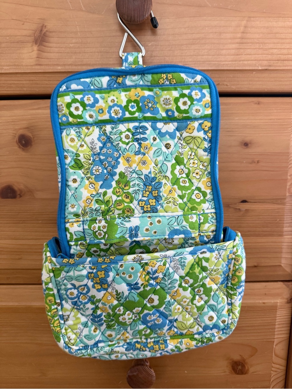 Vera Bradley English Meadow Quilted Floral Travel Bag in Blue, Green & Yellow - Picture 6 of 7